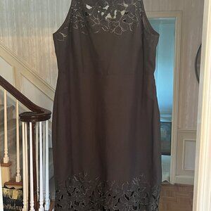 NWT Donna Karan New York Lace-Trim Sheath Dress - Black - Size 16